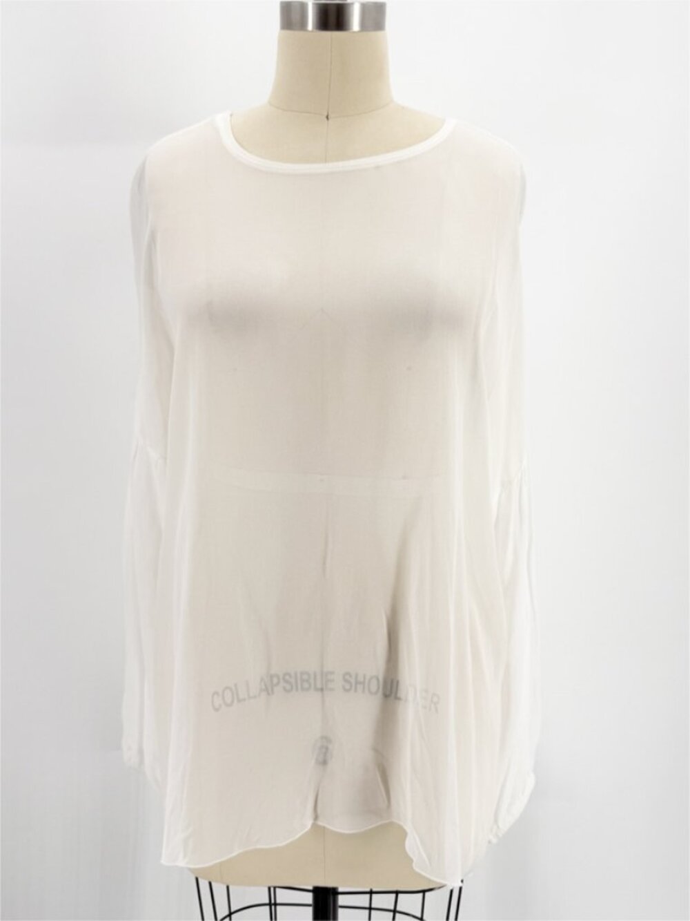quelques choses SHEER BALLOON-SLEEVE BLOUSE